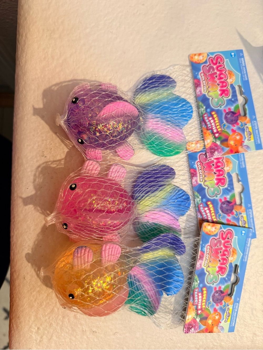 Sugar SWAPS FISH SQUISHY Toy - Pink, Purple, Orange